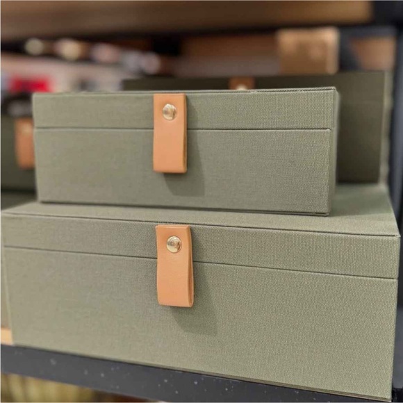 Hearth & Hand with Magnolia Medium Desk Storage Lidded  2 | Desk Storage Lidded Fabric Box Large & Medium - Hearth & Hand Magnolia